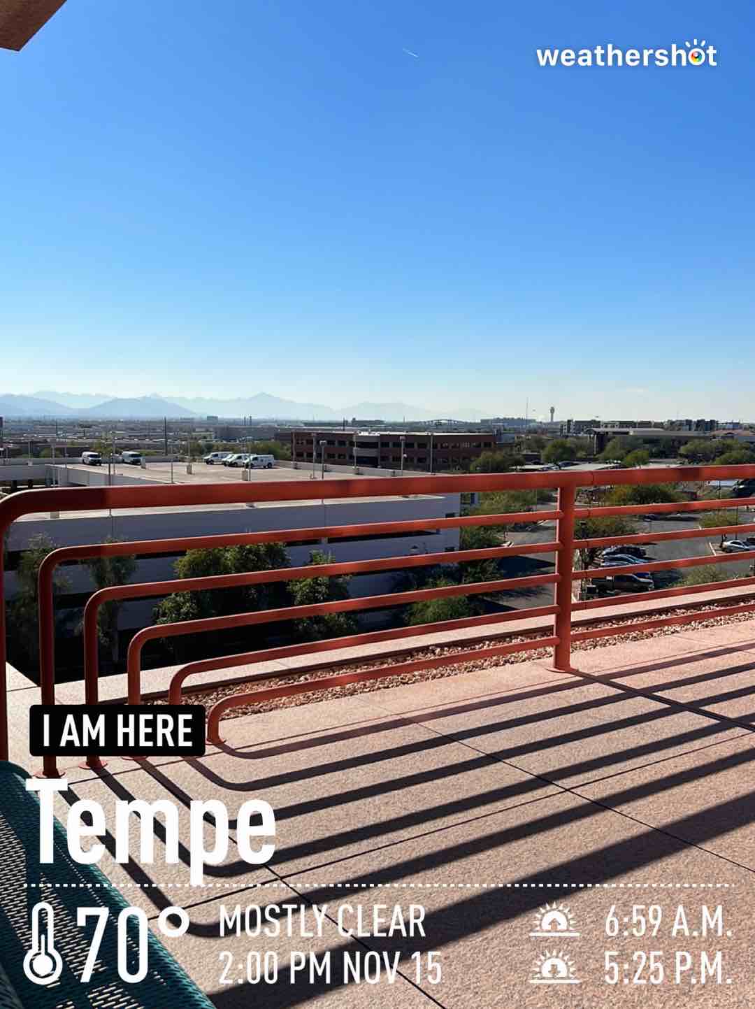 Weather in Tempe, 70°F — November 15, 2022 (community photo)