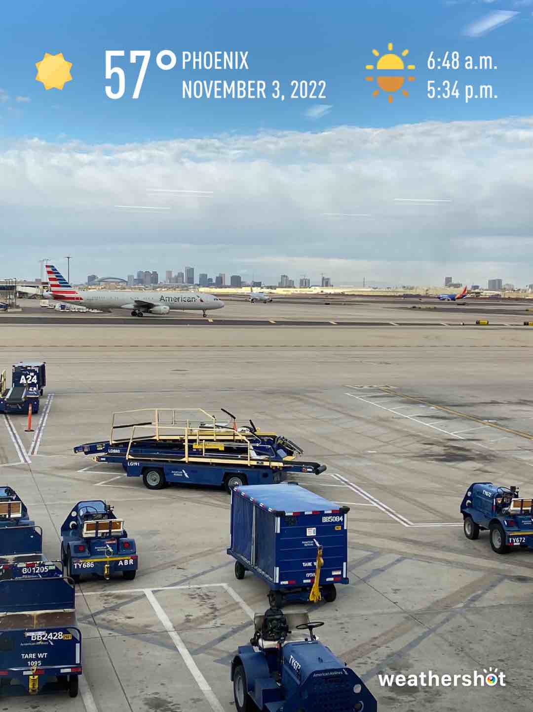 Clear weather in Phoenix, 57°F — November 3, 2022 (community photo)