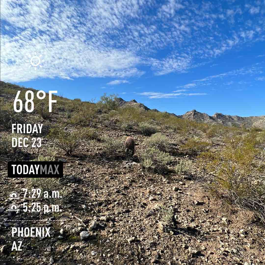 Clear weather in Phoenix, 54°F — December 23, 2022 (community photo)