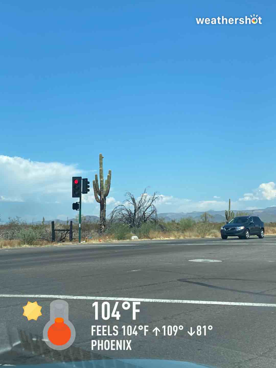 Clear weather in Phoenix, 104°F — September 9, 2023 (community photo)