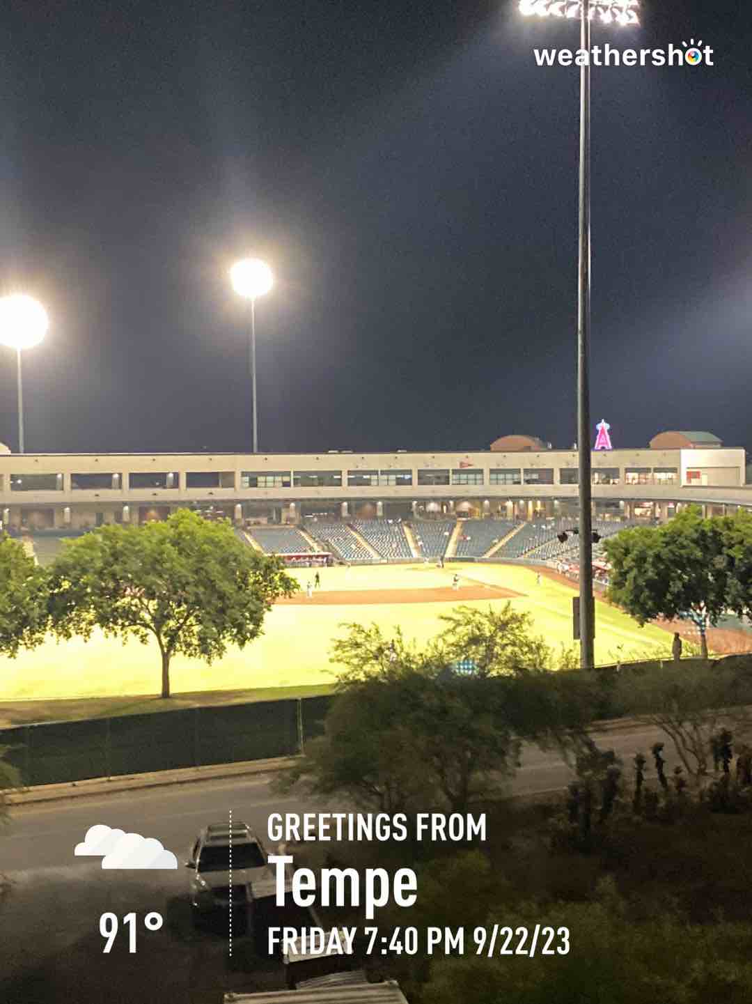Cloudy weather in Tempe, 91°F — September 22, 2023 (community photo)