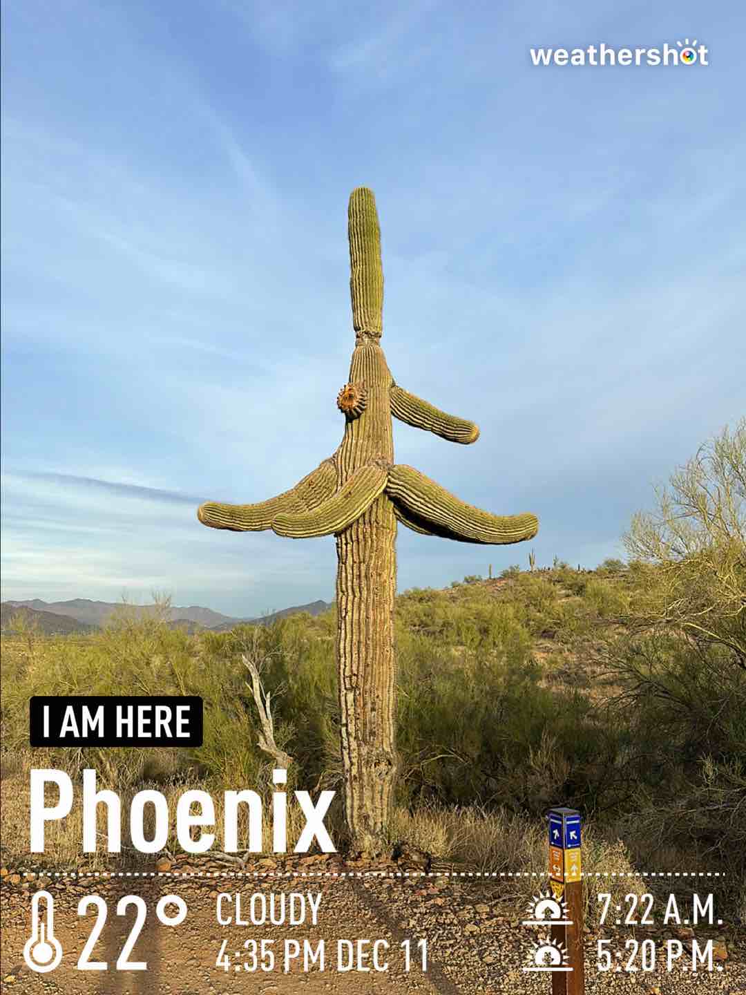 Cloudy weather in Phoenix, 72°F — December 11, 2023 (community photo)