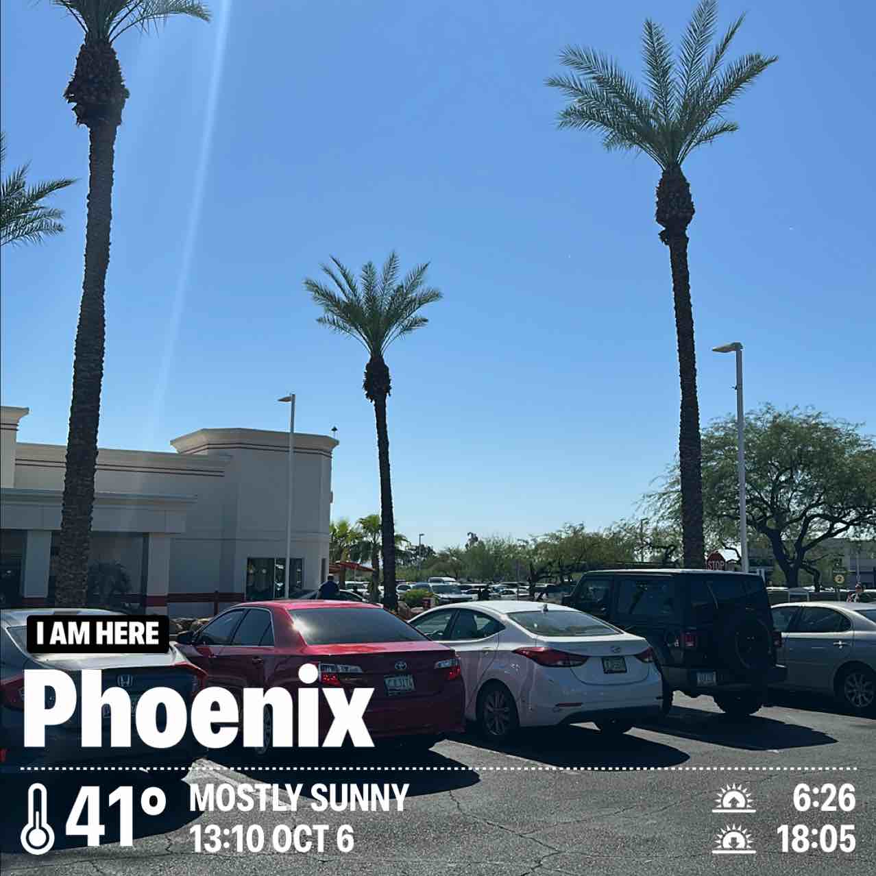 Weather in Phoenix, 106°F — October 6, 2024 (community photo)