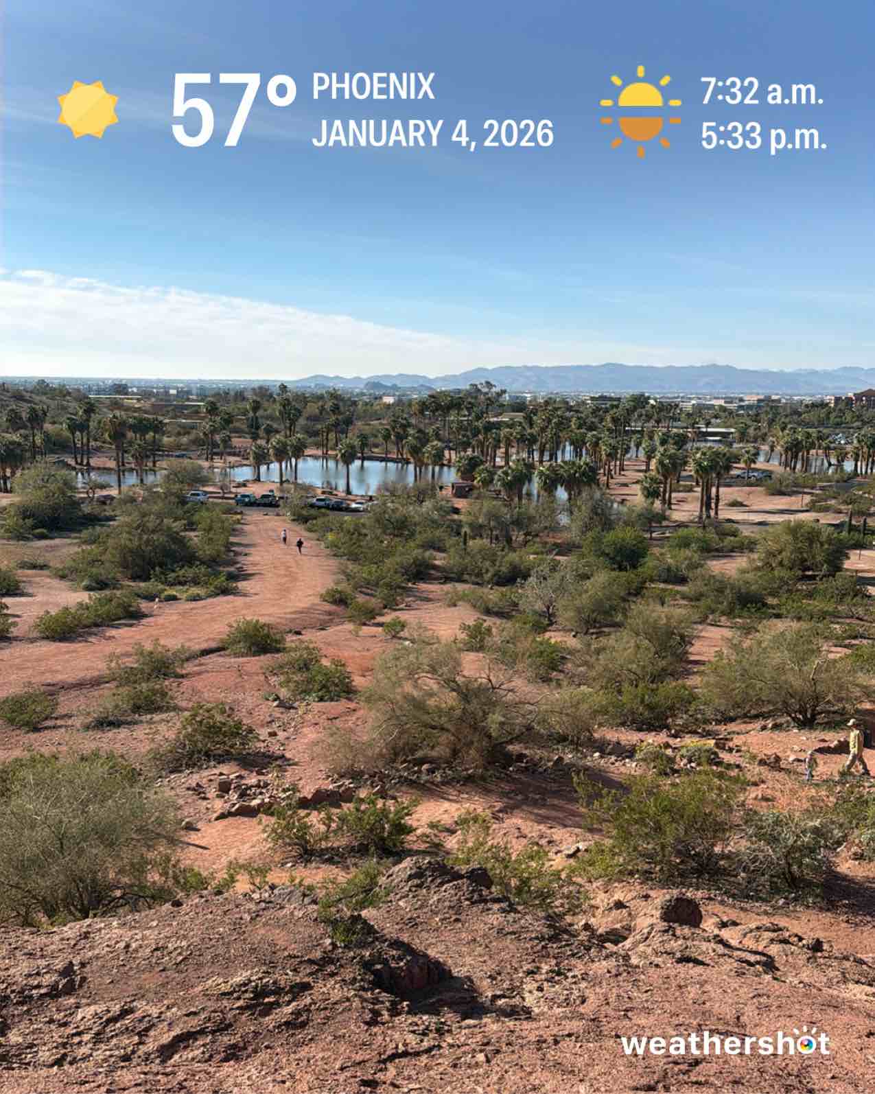 Clear weather in Phoenix, 57°F — January 4, 2026 (community photo)