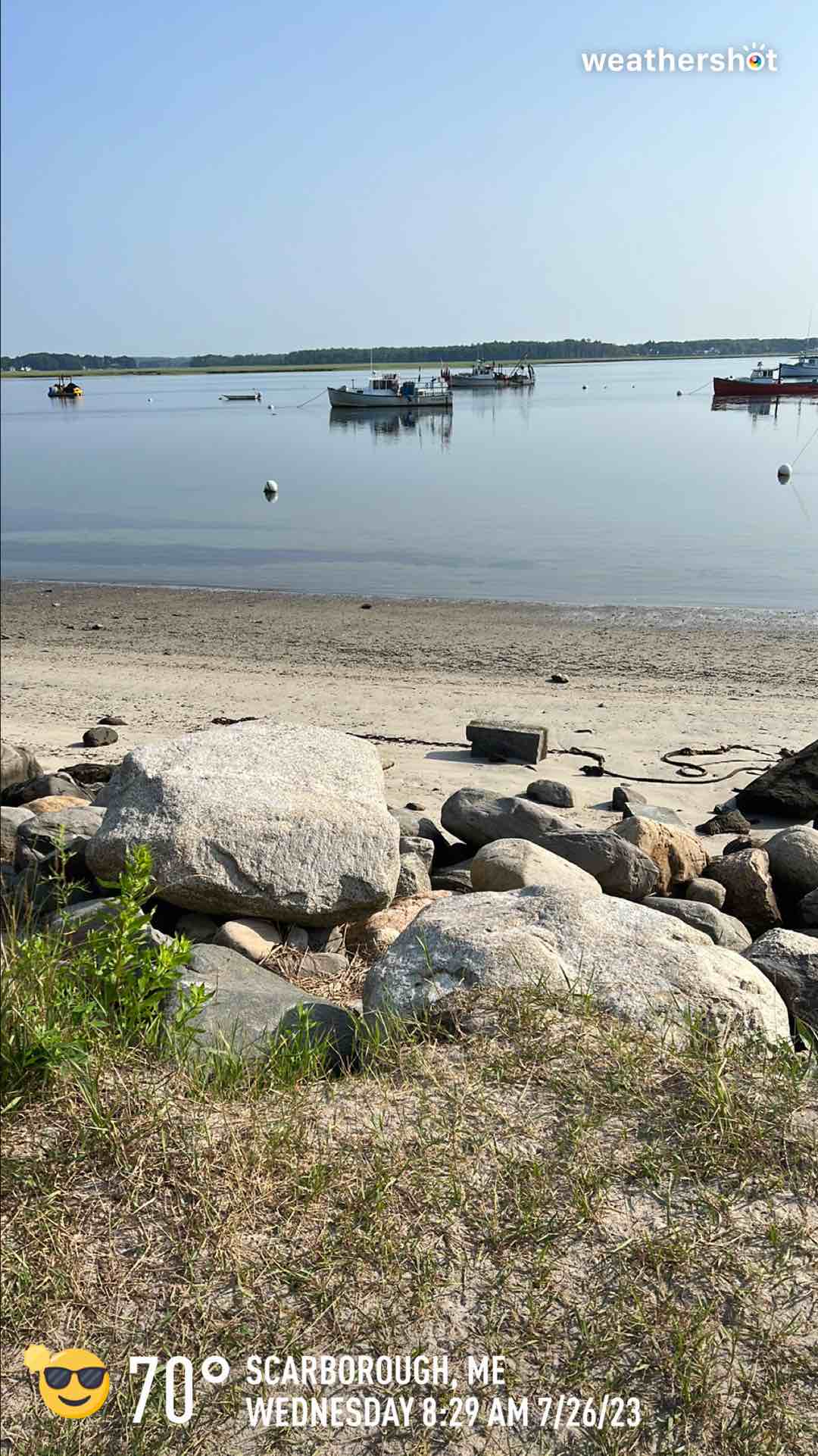 Clear weather in Scarborough, 70°F — July 26, 2023 (community photo)