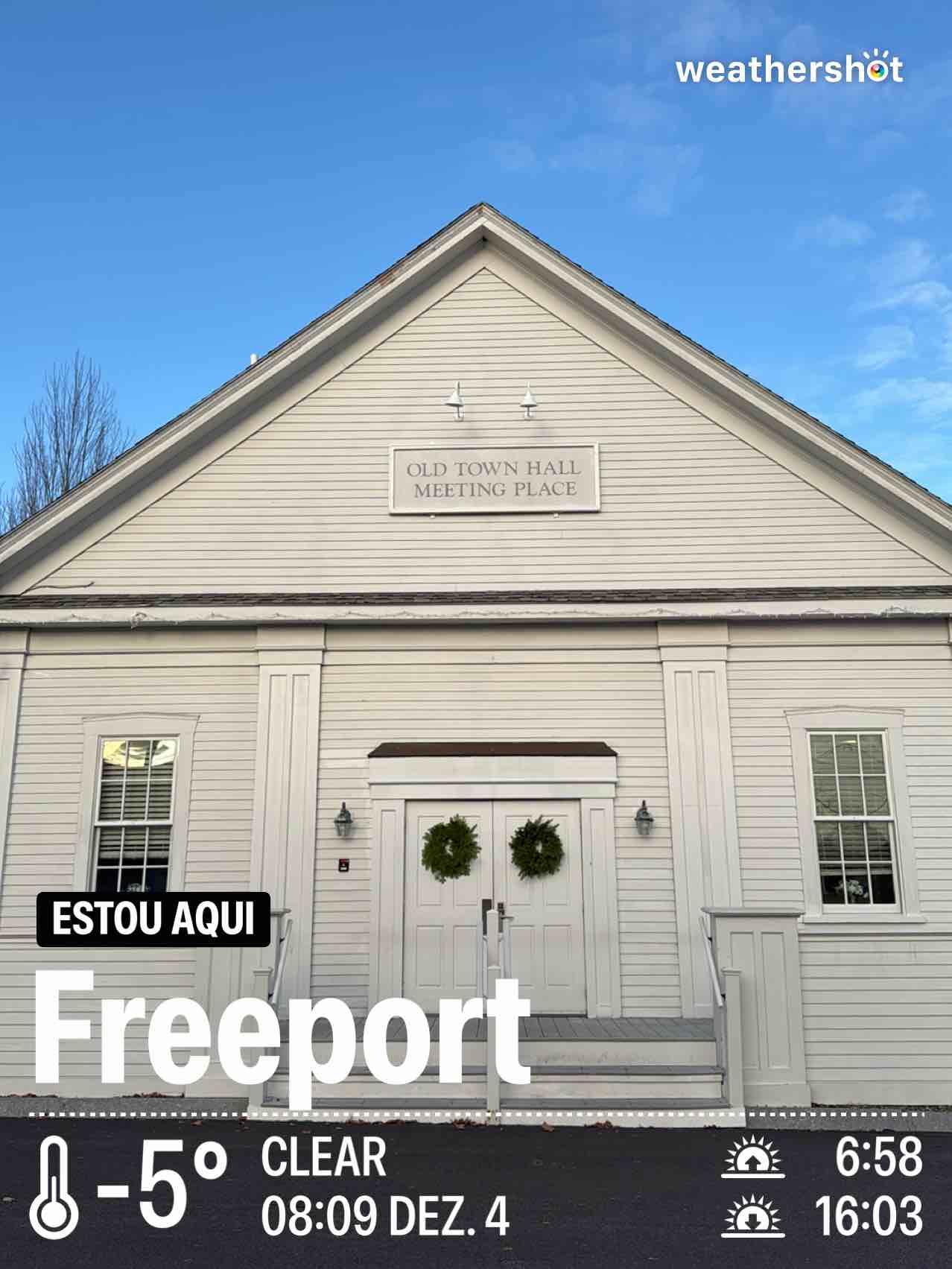 Weather in Freeport, 23°F — December 4, 2024 (community photo)