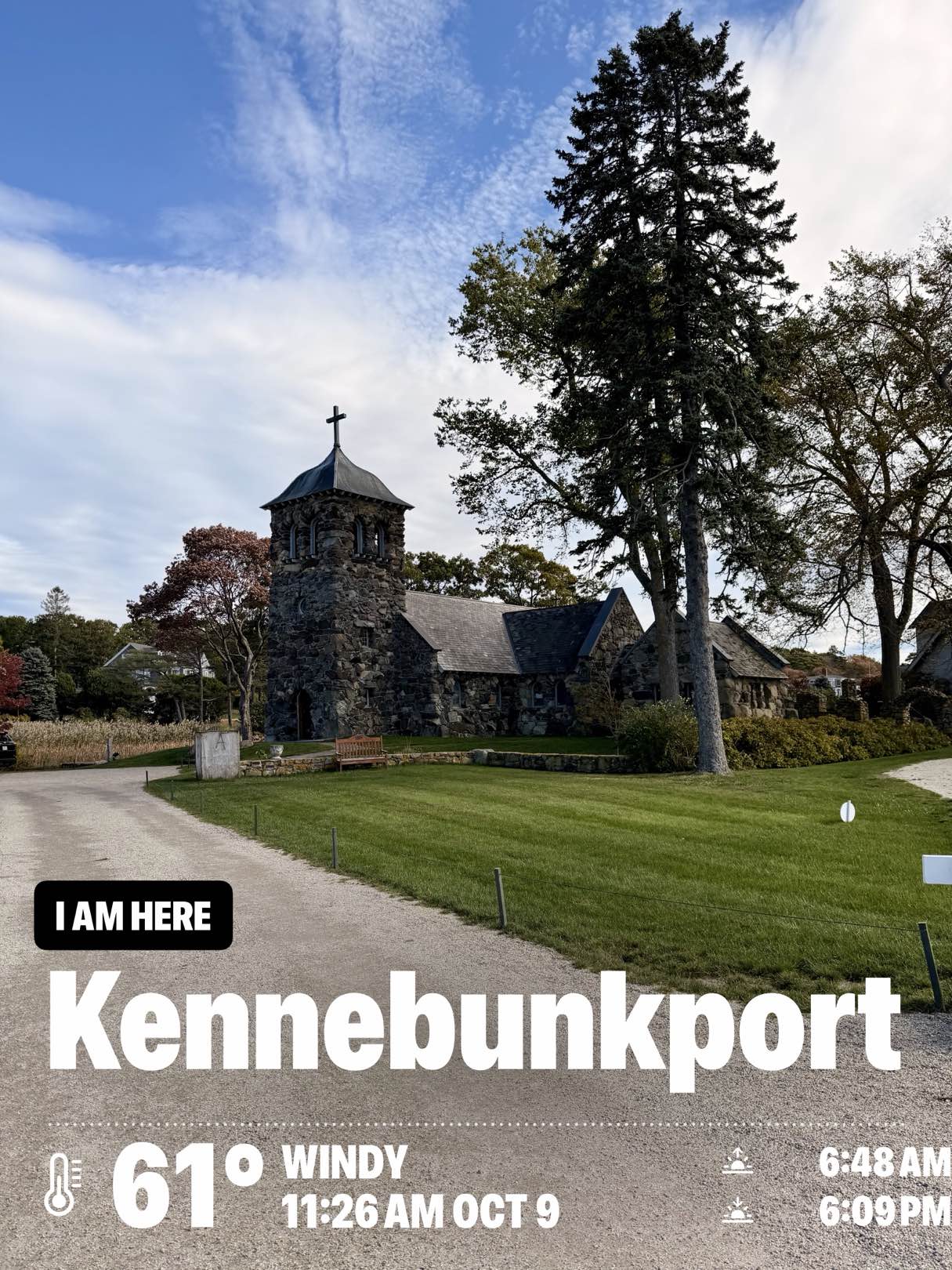 Weather in Kennebunkport, 61°F — October 9, 2026 (community photo)