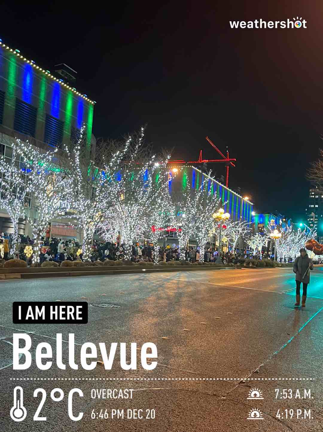 Cloudy weather in Bellevue, 36°F — December 20, 2021 (community photo)