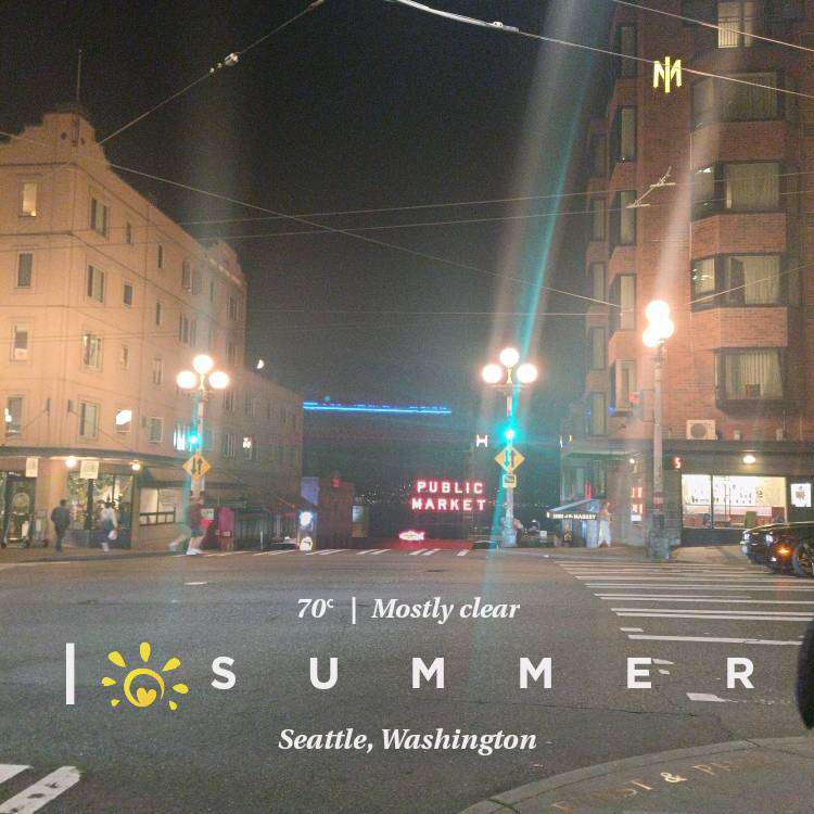Clear night weather in Seattle, 70°F — September 2, 2022 (community photo)