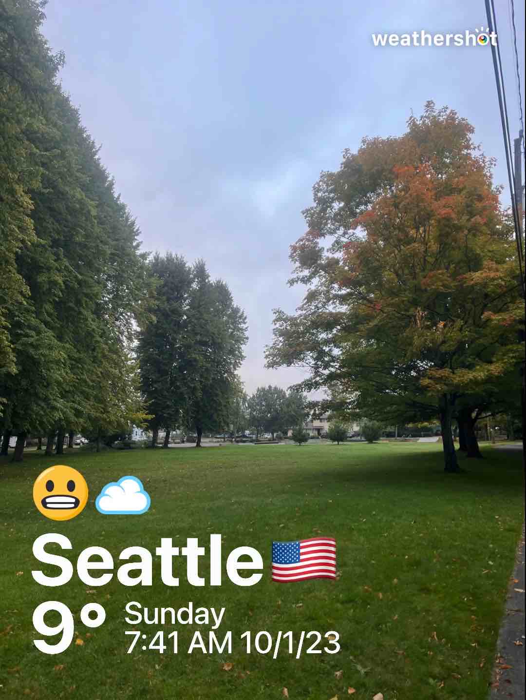 Cloudy weather in Seattle, 48°F — October 1, 2023 (community photo)