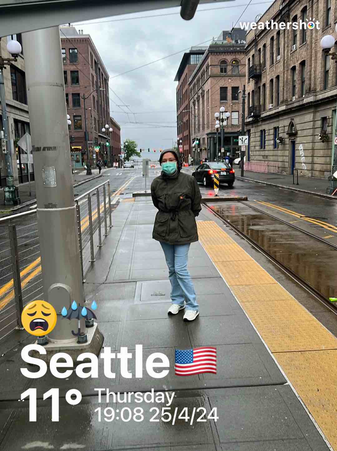 Rainy weather in Seattle, 52°F — April 25, 2024 (community photo)