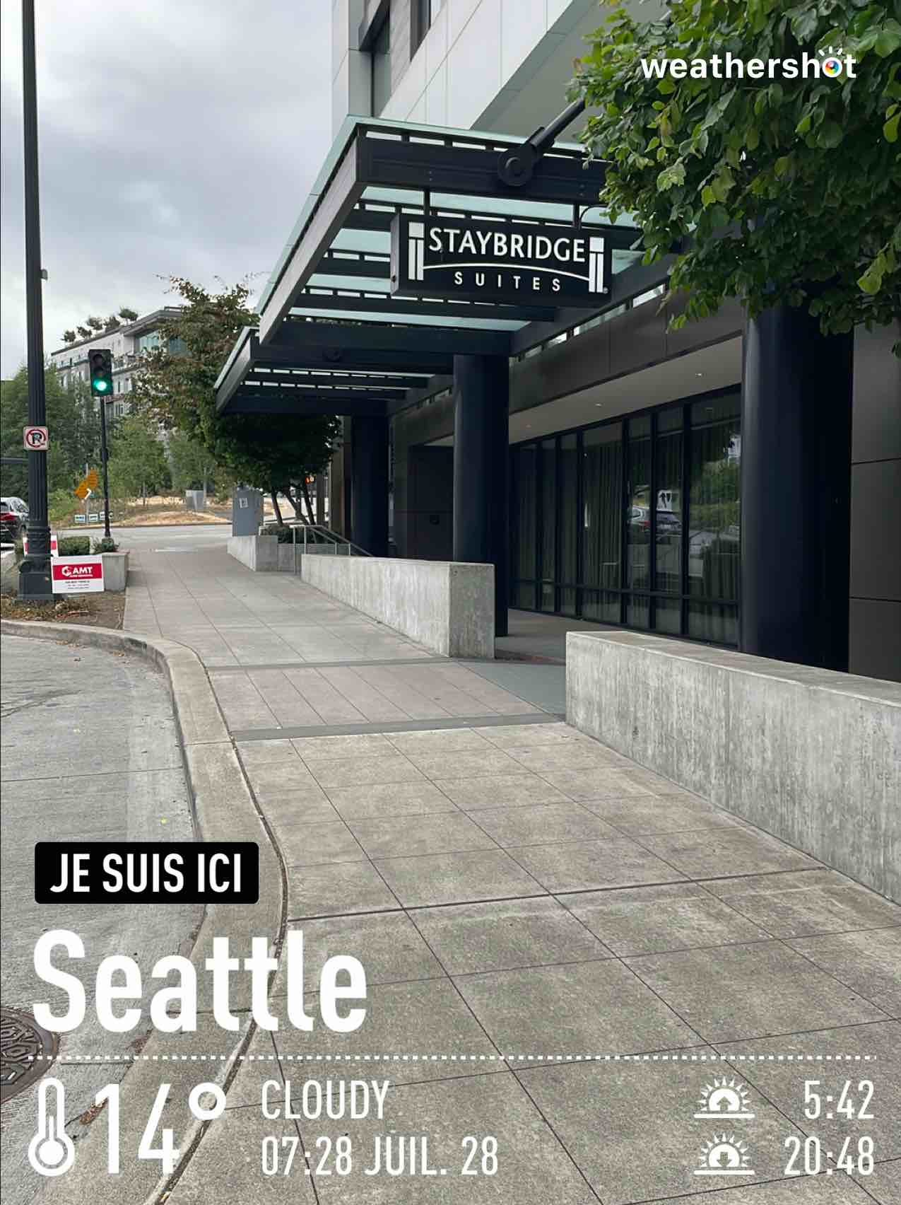 Cloudy weather in Seattle, 57°F — July 28, 2024 (community photo)