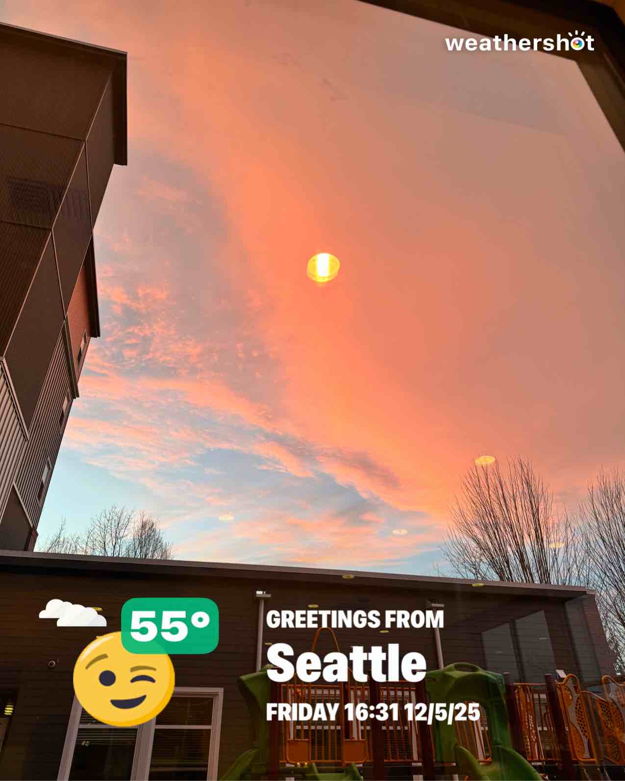 Cloudy weather in Seattle, 55°F — December 6, 2025 (community photo)