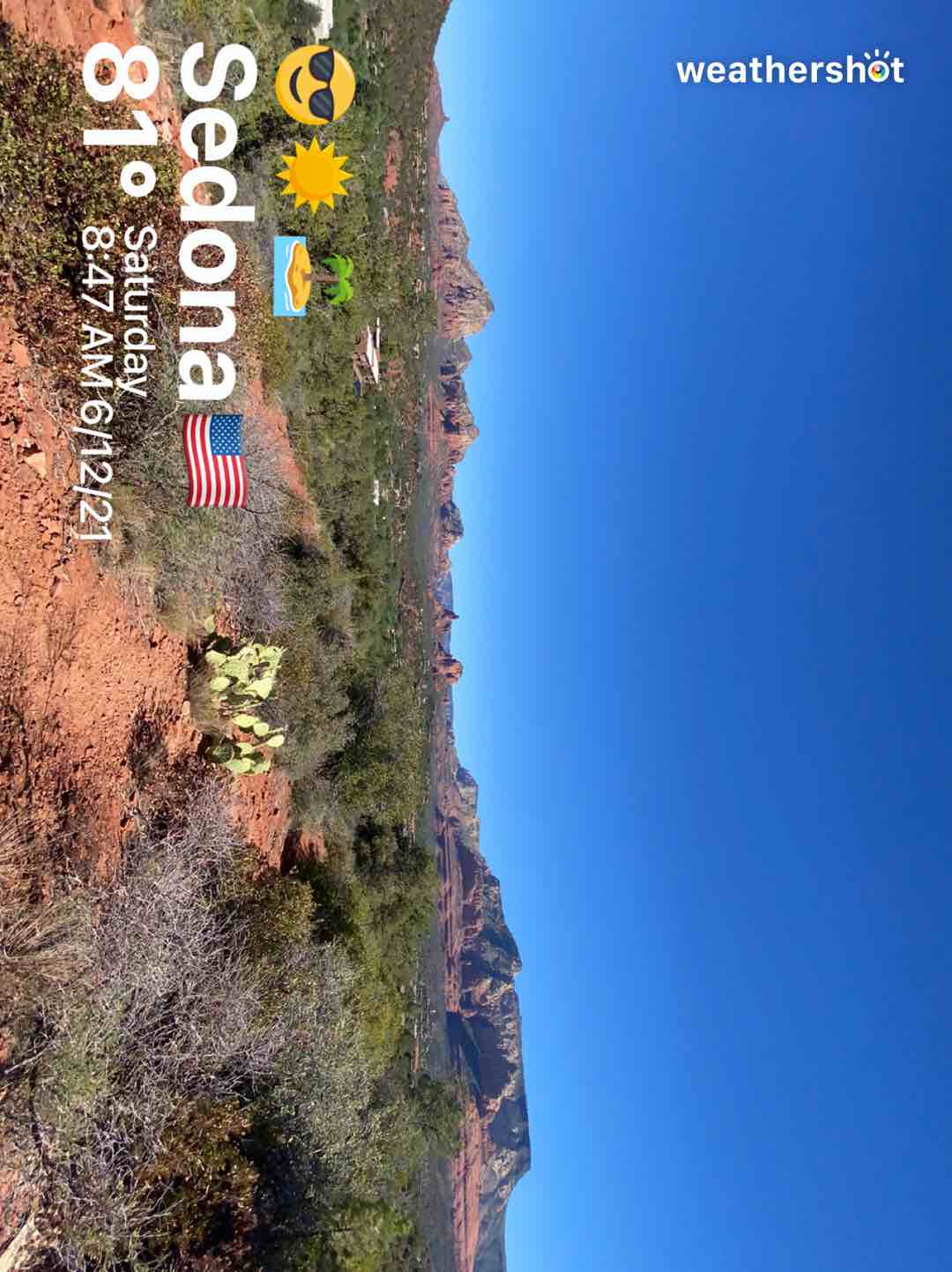 Clear weather in Sedona, 81°F — June 12, 2021 (community photo)