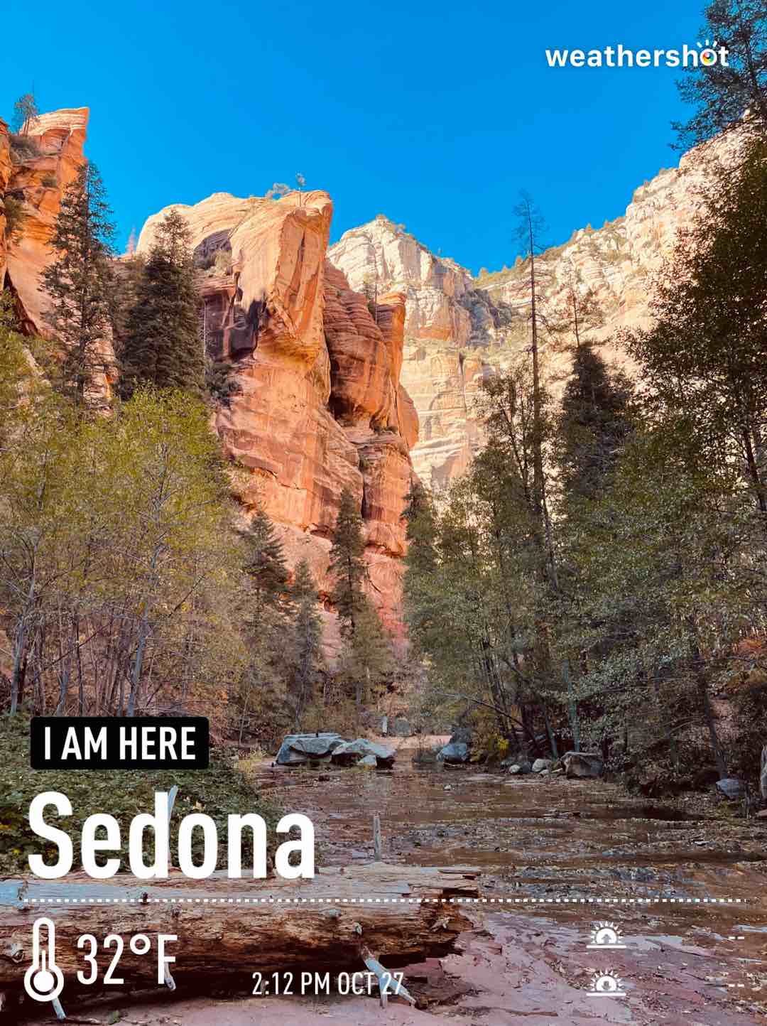 Weather in Sedona, 32°F — October 27, 2021 (community photo)