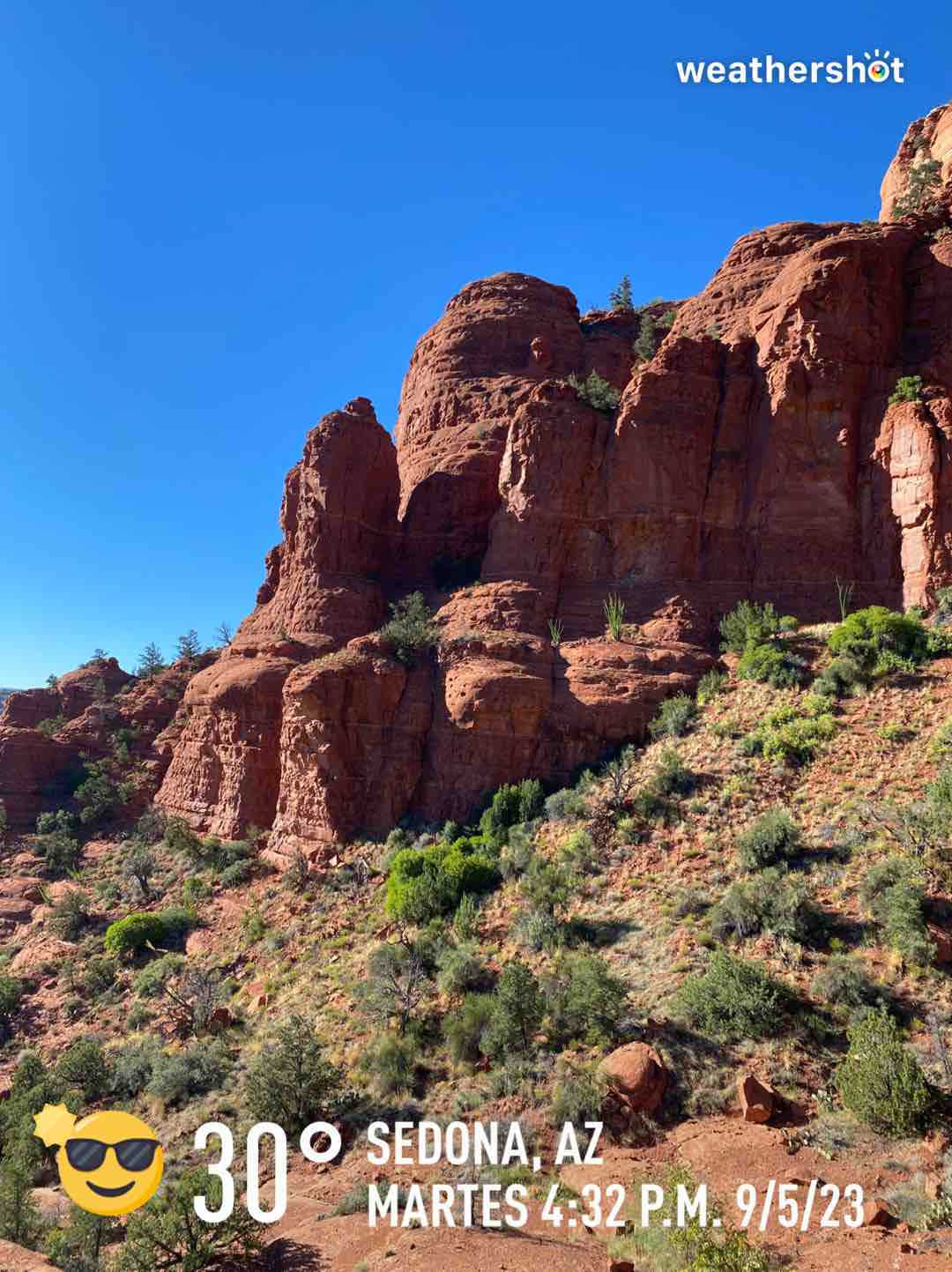 Clear weather in Sedona, 86°F — September 5, 2023 (community photo)