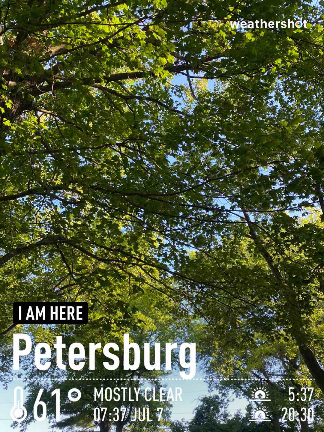 Weather in Petersburg, 61°F — July 7, 2023 (community photo)