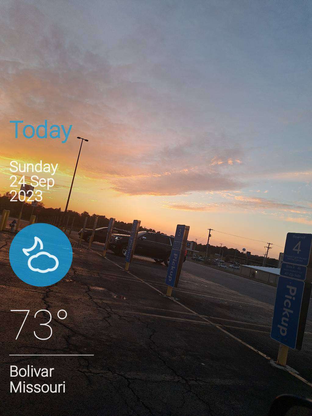 Weather in Bolivar, 73°F — September 24, 2023 (community photo)