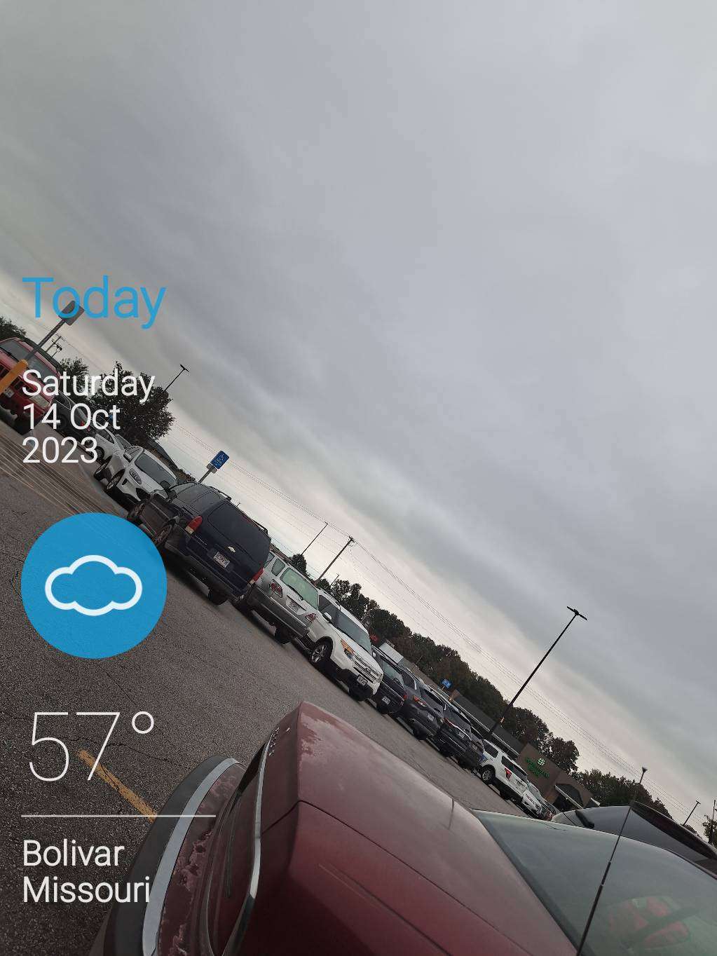 Cloudy weather in Bolivar, 57°F — October 14, 2023 (community photo)