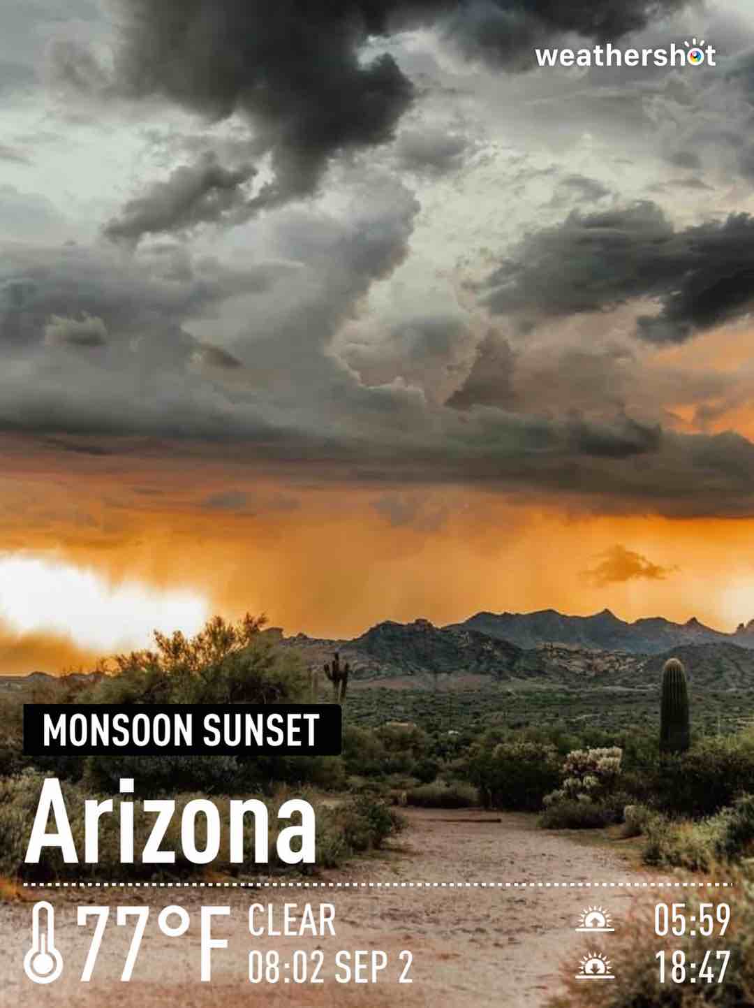 Weather in Tucson, 77°F — September 2, 2021 (community photo)