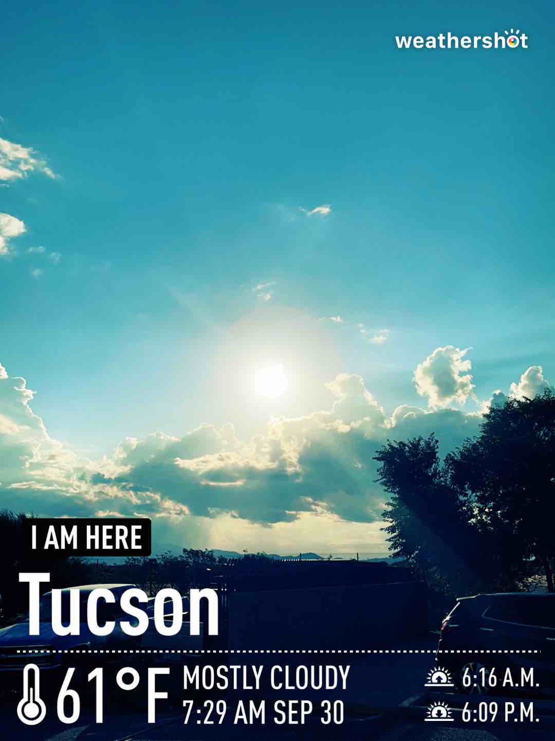 Cloudy weather in Tucson, 61°F — September 30, 2021 (community photo)