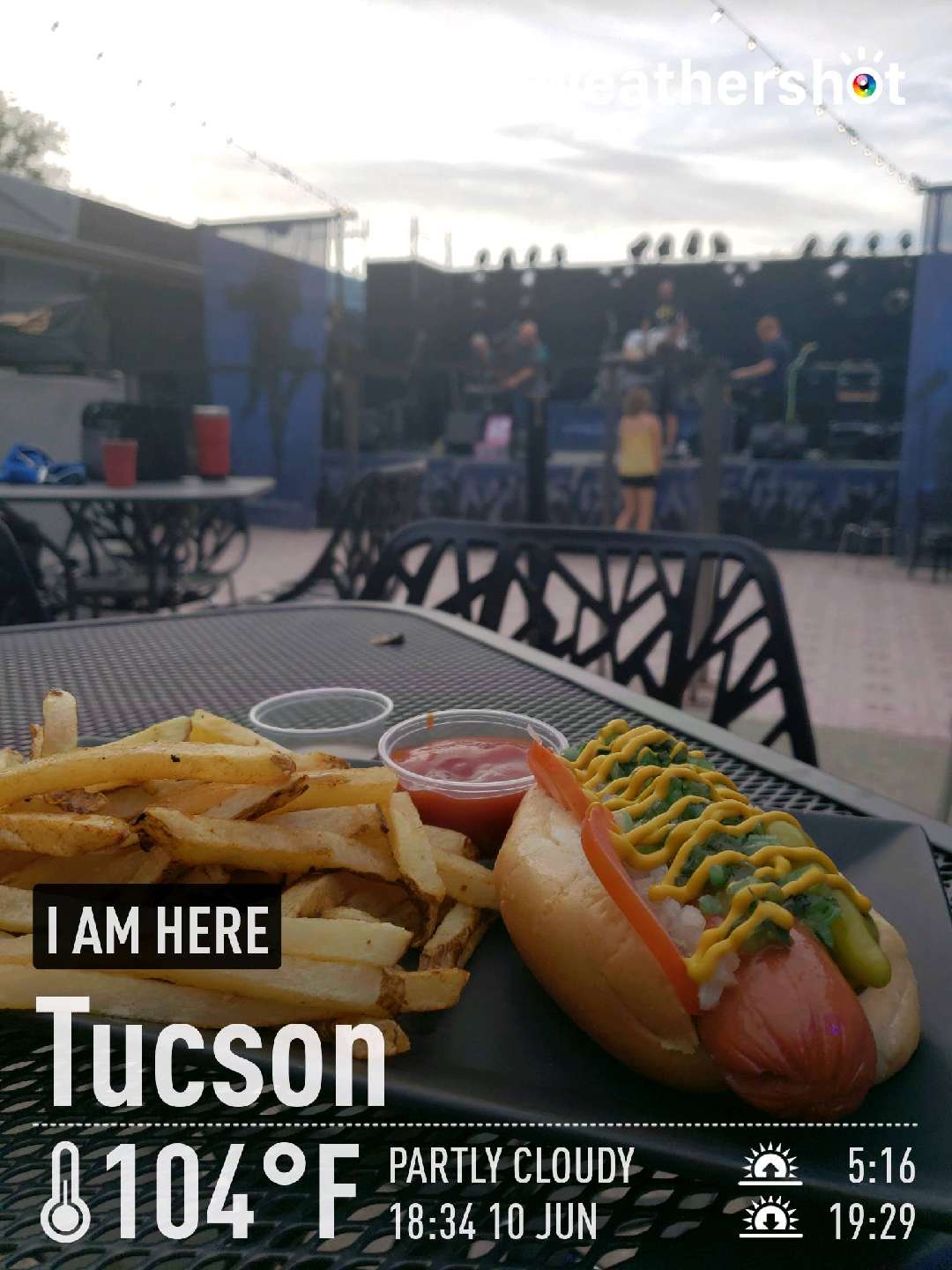 Partly cloudy weather in Tucson, 104°F — June 10, 2022 (community photo)