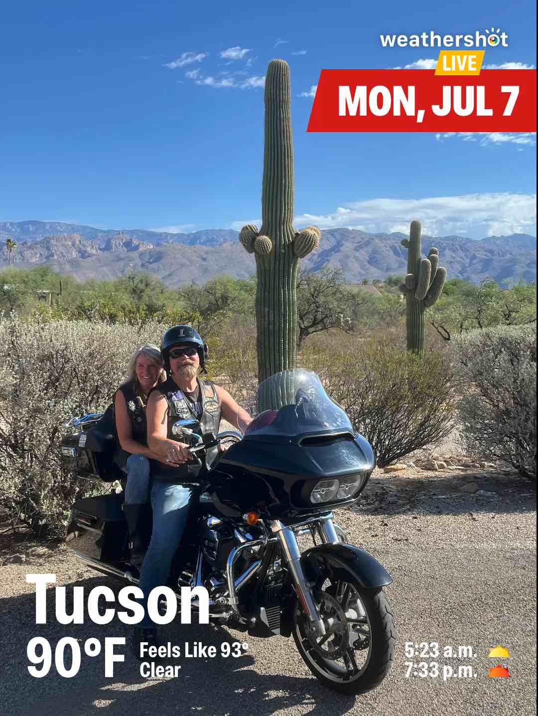 Weather in Tucson, 90°F — July 7, 2025 (community photo)