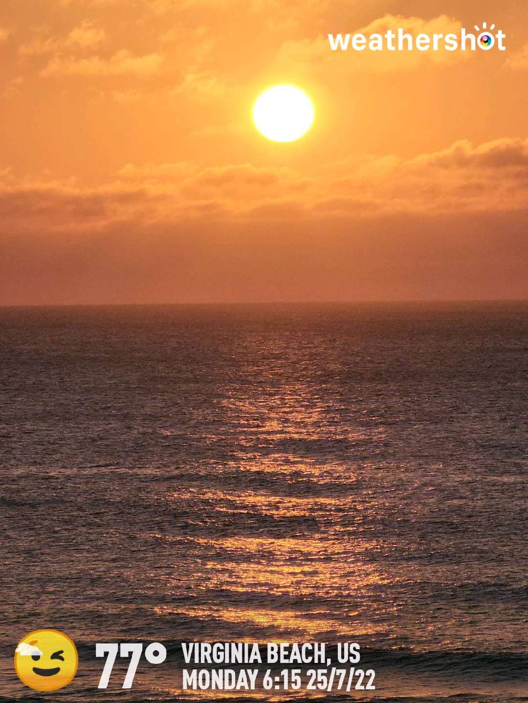 Rainy night weather in Virginia Beach, 79°F — July 25, 2022 (community photo)